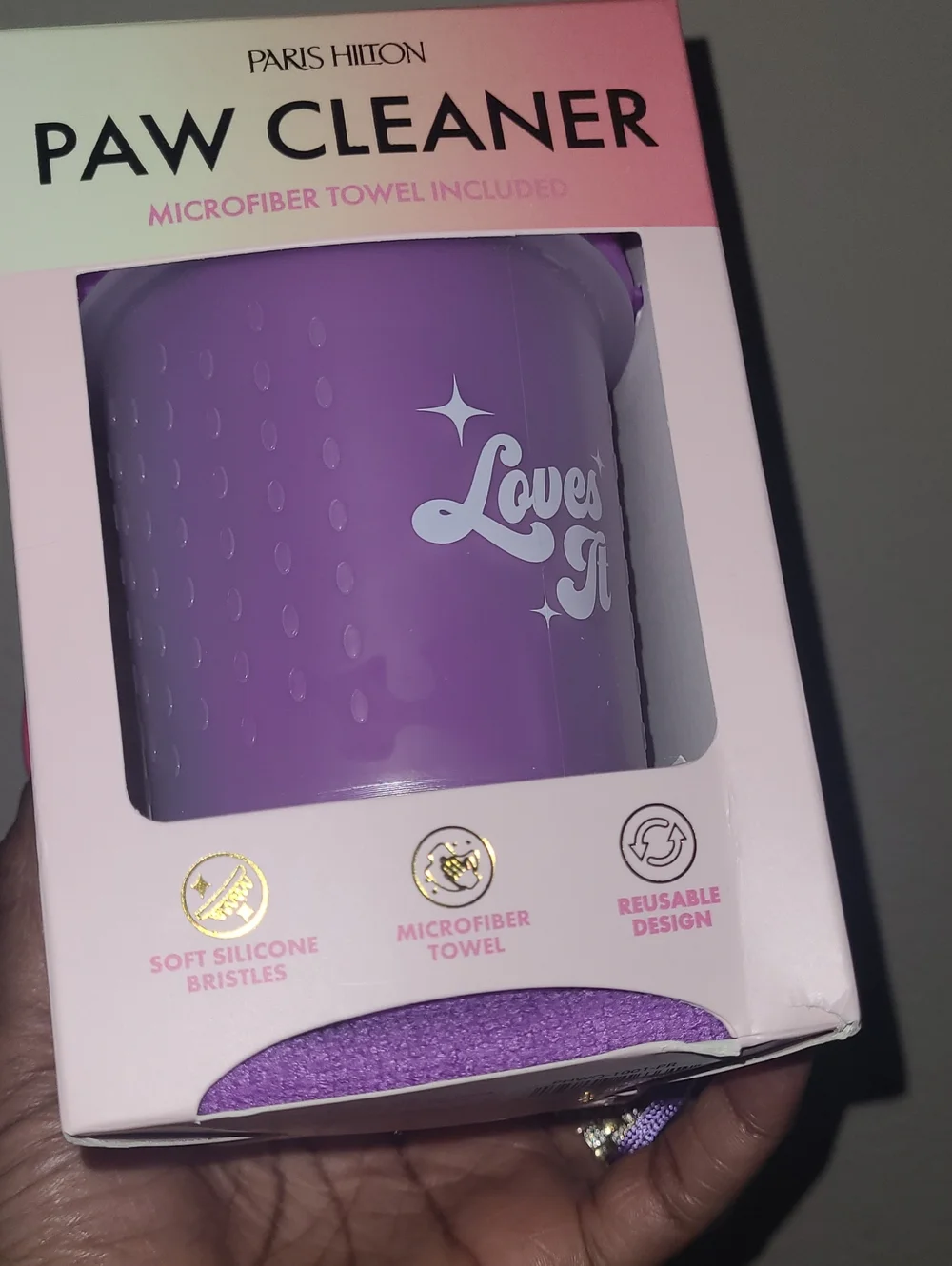 Paris Hilton Pink Paw Cleaner with Microfiber Towel
